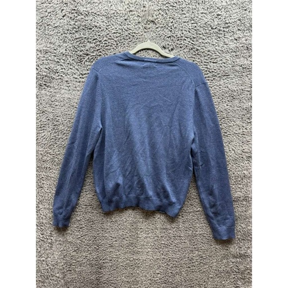 Brooks Brothers 346 Extra Fine Merino Wool V-Neck Sweater Navy Blue Mens Size S - Picture 2 of 12